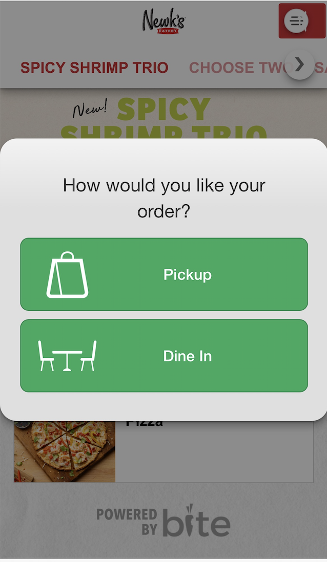 screenshot of Bite Kiosk
